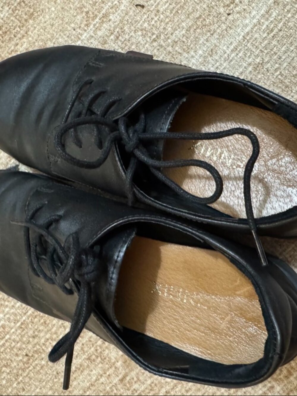 Teenmix Black Lace-Up Oxford Shoes — Size US 5.5